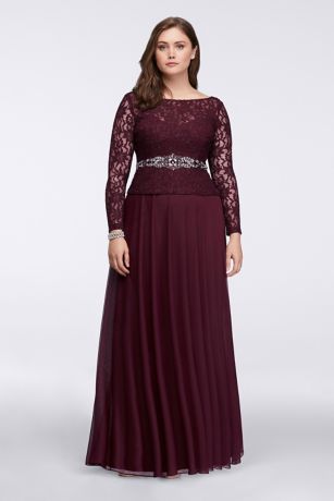 Long Sleeve Lace Bodice Dress